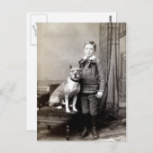1890 Boy en zijn American Staffordshire Terrier Briefkaart (Voorkant / Achterkant)