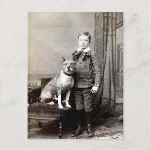 1890 Boy en zijn American Staffordshire Terrier Briefkaart