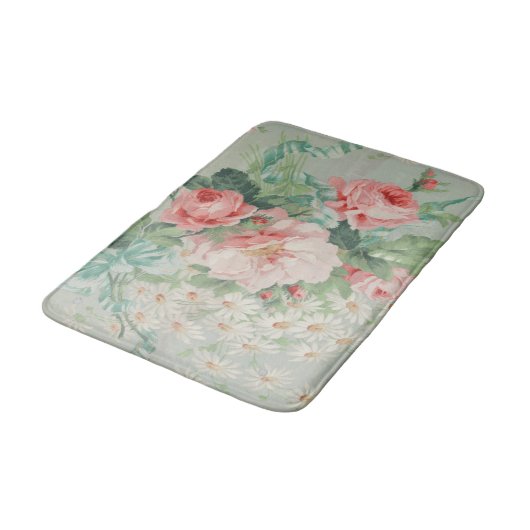 1890 Britse  Stof Rozen & Daisies Badmat (Gekanteld)