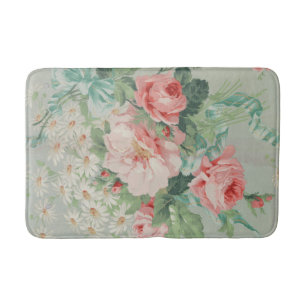 1890 Britse  Stof Rozen & Daisies Badmat