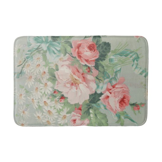 1890 Britse  Stof Rozen & Daisies Badmat (Voorkant)