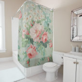 1890 Britse Stof Rozen & Daisies Douchegordijn (In situ)