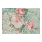 1890 Britse  Stof Rozen & Daisies Kussensloop (Achterkant)
