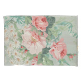 1890 Britse  Stof Rozen & Daisies Kussensloop (Voorkant)