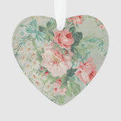 1890 Britse  Stof Rozen & Daisies Ornament (voorkant)