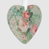 1890 Britse  Stof Rozen & Daisies Ornament (voorkant)