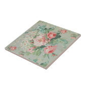 1890 Britse  Stof Rozen & Daisies Tegeltje (Zijkant)