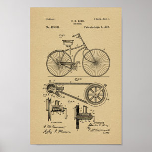 1890  brochure met fietspatroon poster