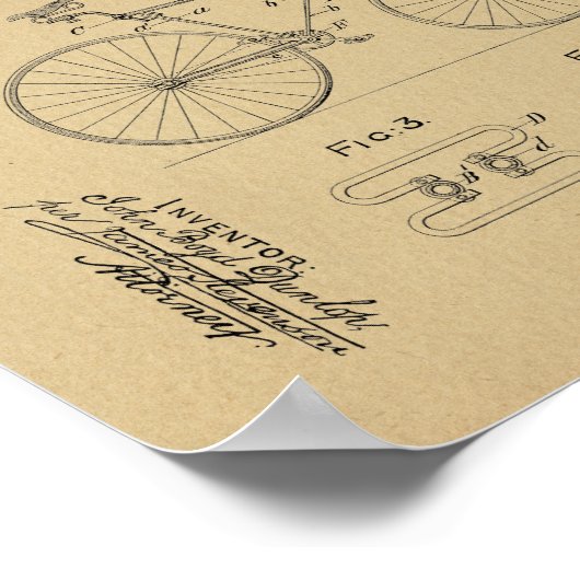 1890  brochure met fietspatroon poster (Hoek)