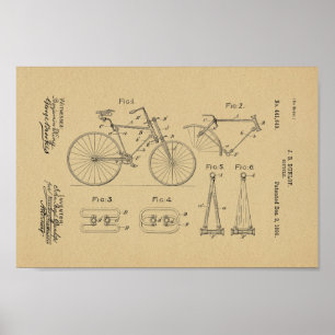 1890  brochure met fietspatroon poster