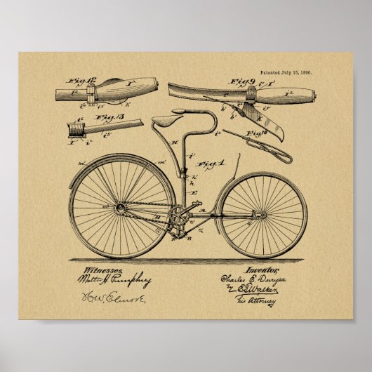 1890  brochure met wielremdesign — Kunstafdrukken Poster (Voorkant)
