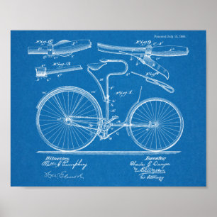 1890  brochure met wielremdesign — Kunstafdrukken Poster