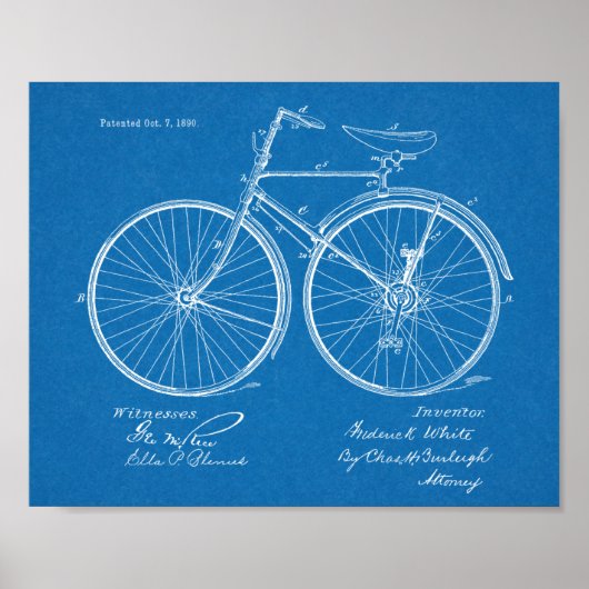 1890  brochure over fietspatroon — Kunstafdrukken Poster (Voorkant)