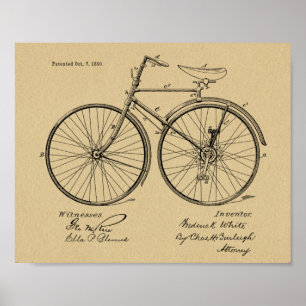 1890 brochure over fietspatroon — Kunstafdrukken Poster