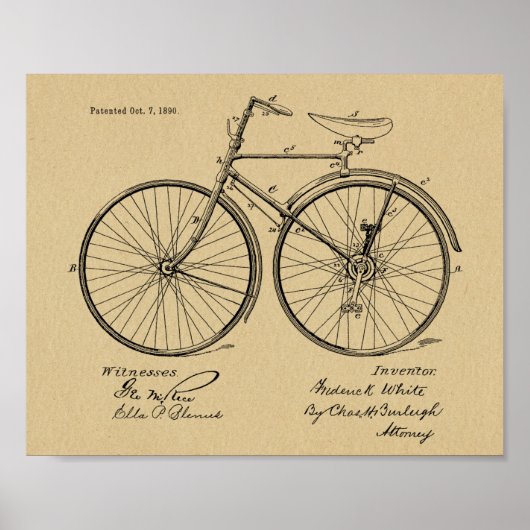 1890  brochure over fietspatroon — Kunstafdrukken Poster (Voorkant)