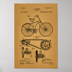 1890  fietsenbordkunstafdrukken poster