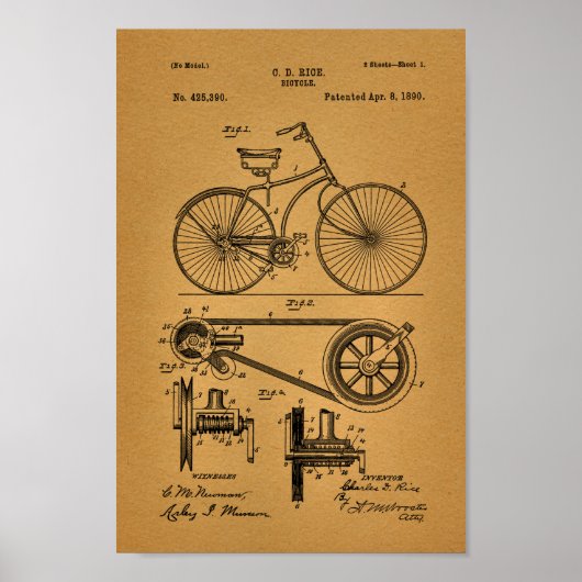 1890  fietsenbordkunstafdrukken poster (Voorkant)
