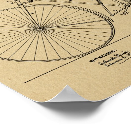 1890 fietsenophangteken — Kunstafdrukken Poster (Hoek)