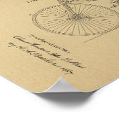 1890 fietsvelocipede-patentkunst poster (Hoek)