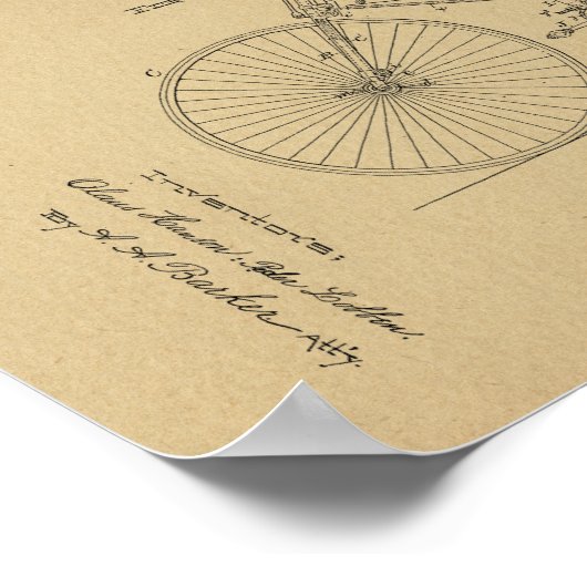 1890  fietsvelocipede-patentkunst poster (Hoek)