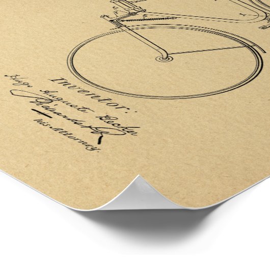 1890 fietsvelocipede-patentkunst poster (Hoek)