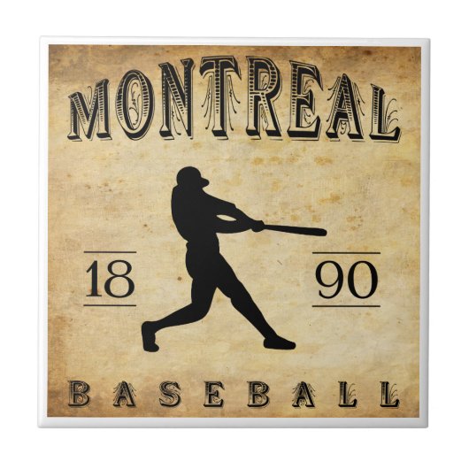 1890 het Honkbal van Montreal Quebec Canada Tegeltje (Voorkant)