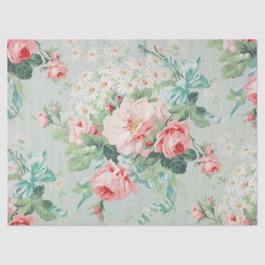 1890 Illustratie van Bloeiende Bloemen Tissuepapier (Voorkant)