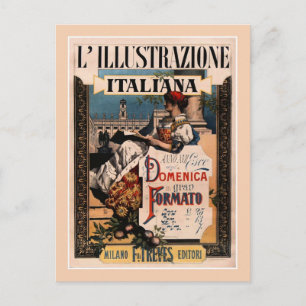 1890 Italiaans nieuwjaarsblad cover Briefkaart