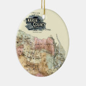  1890 Kaart van Marin County Keramisch Ornament (Rechts)