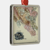  1890 Kaart van Marin County Metalen Ornament (Rechts)
