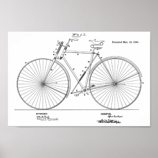 1890  lentes Lijst — Fietskunst — Kunstafdrukken v Poster (Voorkant)