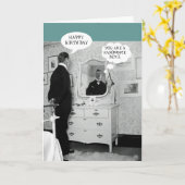 1890 MAN SPIEGELREFLECTIE GRAPPIGE SPRAAKBUBBEL KAART (Gele Bloem)