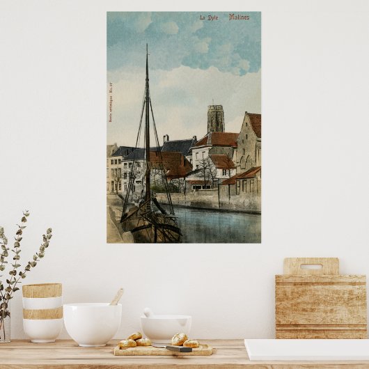 1890 Mechelen Malines Dyle Poster (Keuken)