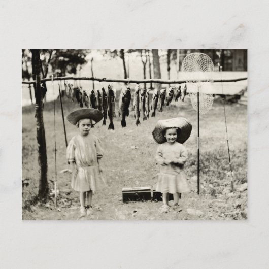 1890 Meisjes Vist Briefkaart (Voorkant)