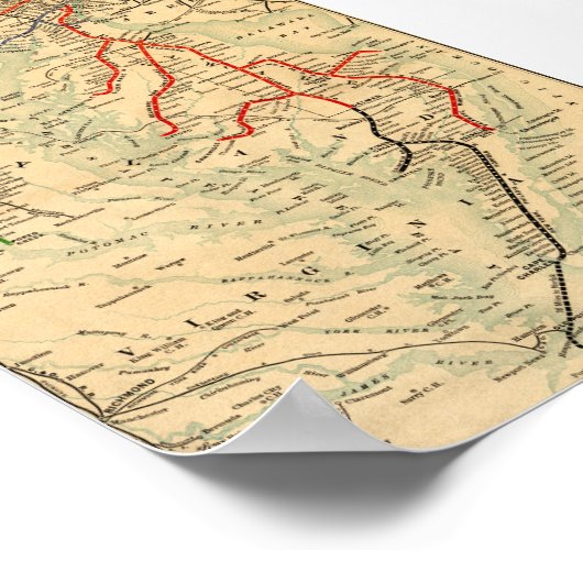 1890 Philadelphia, Wilmington en Baltimore Map Poster (Hoek)