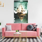 1890 Poker Game Mannen Gambling Kaarten Man Foto Canvas Afdruk (Insitu (Woonkamer))