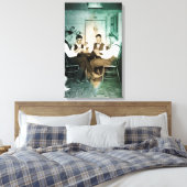 1890 Poker Game Mannen Gambling Kaarten Man Foto Canvas Afdruk (Insitu (Slaapkamer))