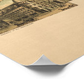 1890 Tacoma, WA Birds Eye Uitzicht Panorama Poster (Hoek)