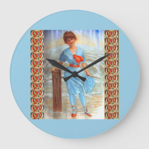 1890 Victoriaans dame op het strand Grote Klok