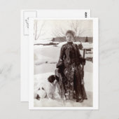 1890 Vrouw en haar Bretagne Hunting Dog Briefkaart (Voorkant / Achterkant)