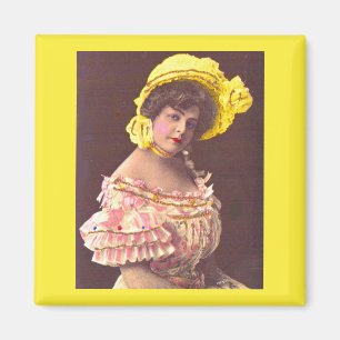 1890 vrouw in friet attire print magneet