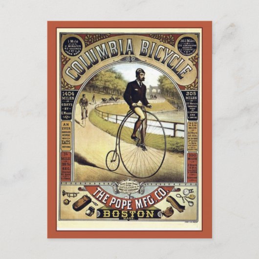 1890s antieke American bicycle advertising Briefkaart (Voorkant)