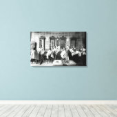 1890's Barber Shop Fotografie Origineel Canvas Afdruk (Insitu (Houten vloer))