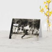 1890s Boy in Motion Running Race Jogging Custom Kaart (Gele Bloem)