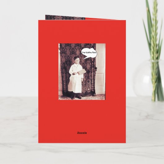 1890's Butcher Boy met Cleaver Verjaardag Kaart (Achterkant)