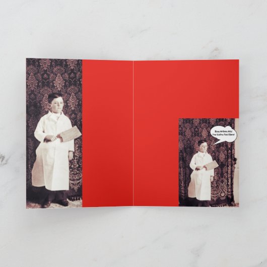 1890's Butcher Boy met Cleaver Verjaardag Kaart (Binnen)