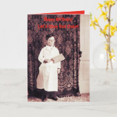 1890's Butcher Boy met Cleaver Verjaardag Kaart (Gele Bloem)