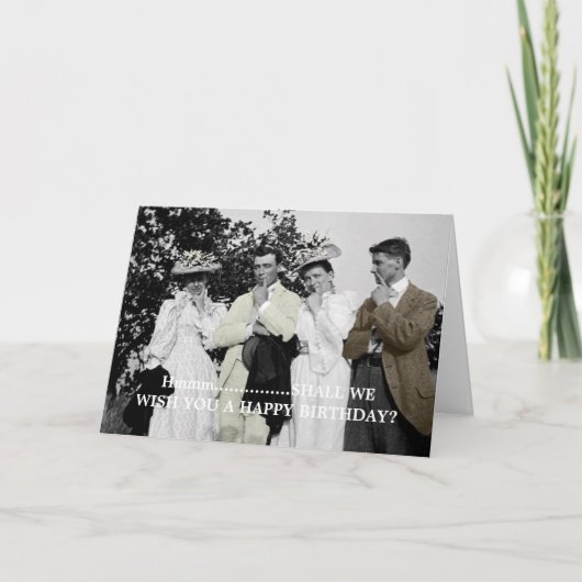 1890's Dapper Mannen Goed gekleed Vrouwen Verjaard Kaart (Voorkant)