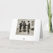 1890's Dapper Mannen Toasting Speech Bubbles Custo Kaart (Achterkant)