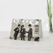 1890's Dapper Mannen Toasting Speech Bubbles Custo Kaart (Voorkant)